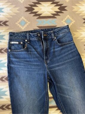 Calvin Klein Dark Blue High-Rise Straight Jeans